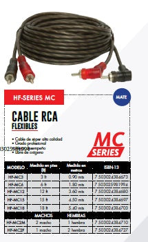 CABLE RCA HFMC3  3 PIES