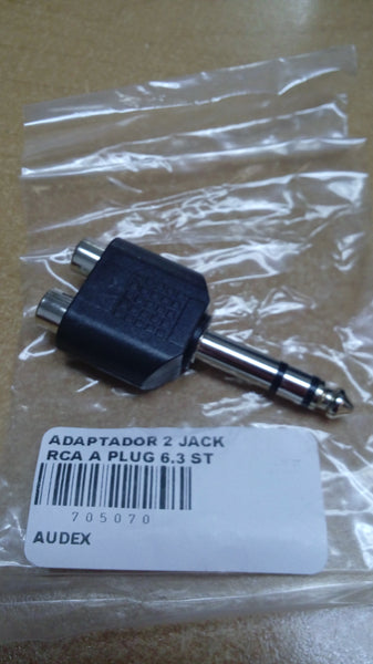ADAPTADOR 2 JACK RCA A PLUG 6.3 ST