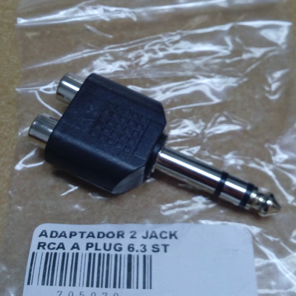 ADAPTADOR 2 JACK RCA A PLUG 6.3 ST