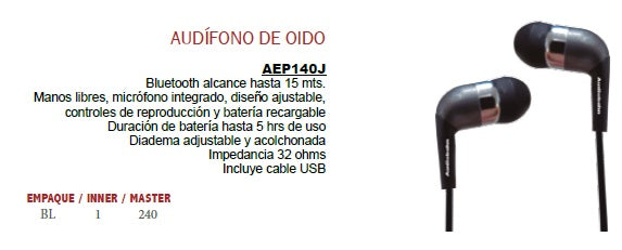 AUDIFONOS CD/MPE/PC/IPOD/AUDIOBAHN AEP140