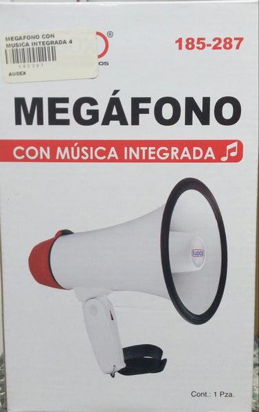 MEGAFONO CON MUSICA INTEGRADA 4 3/4 10 W ROJO
