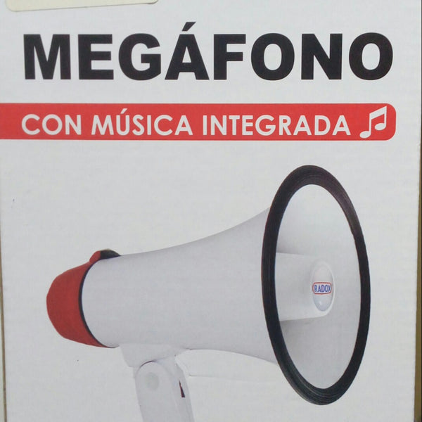MEGAFONO CON MUSICA INTEGRADA 4 3/4 10 W ROJO