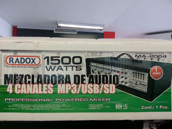 MEZCLADORA 4 CANALES MP3 USB MA2004