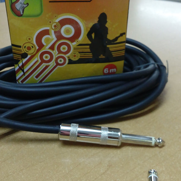 CABLE PARA GUITARRA 1 PLUG. 6.3 JUMBO A 1PLUG. 6.3 JUMBO DE BAQUELITA 6M