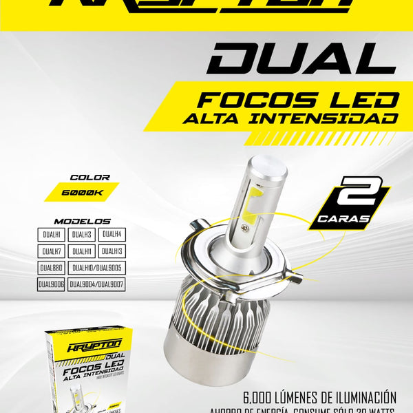 KIT DE LED DUAL H10 Y 9005 KRIPTON 2 CARAS
