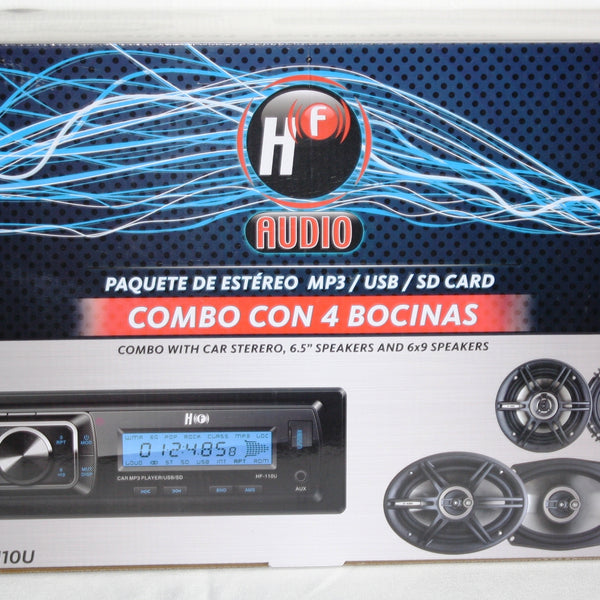 PAQUETE AUTOESTEREO 6.5 Y 6X9 C/USB-SD HF HFPKD110U