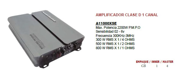 AMPLIFICADOR AUDIOBAHN CLASE D A11000XSE