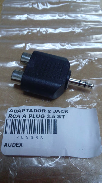 ADAPTADOR 2 JACK RCA A PLUG 3.5 ST