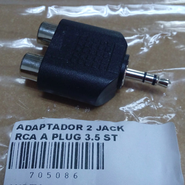 ADAPTADOR 2 JACK RCA A PLUG 3.5 ST