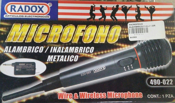 MICROFONO ALAMBRICO/INALAMBRICO METALICO ROJO 490022