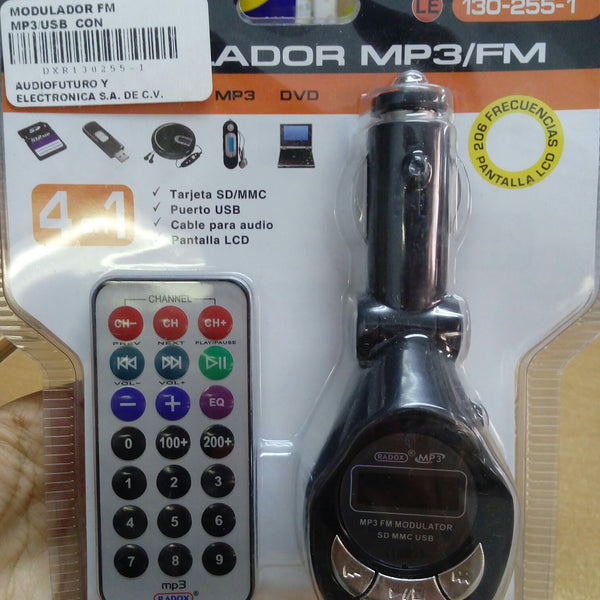 MODULADOR FM MP3/USB  CON CONTROL REMOTO